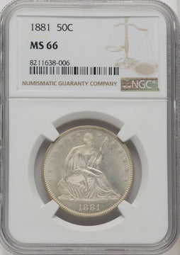 1881 50C Seated Half Dollar NGC MS66