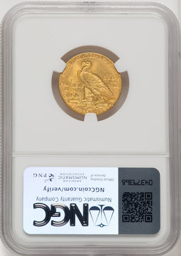 1911 $5 Indian Half Eagle NGC MS64