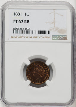 1881 1C RB Proof Indian Cent NGC PR67