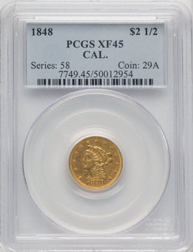 1848 $2.50 CAL. Liberty Quarter Eagle PCGS XF45