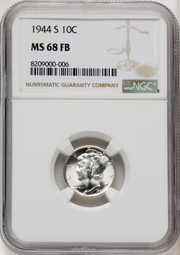 1944-S 10C FB Mercury Dime NGC MS68 (769646001)