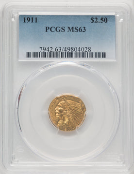 1911 $2.50 Indian Quarter Eagle PCGS MS63 (772591087)