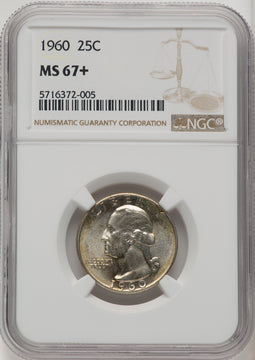 1960 25C Brown Label Washington Quarter NGC MS67+