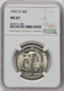 1947-D 50C Walking Liberty Half Dollar NGC MS67 (772369011)