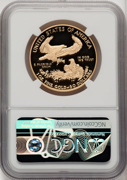 2018-W $50 One Ounce Gold Eagle First Day of Issue FDI Mike Castle NGC PF70