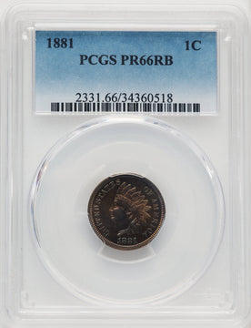 1881 1C RB Proof Indian Cent PCGS PR66