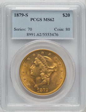 1879-S $20 Liberty Double Eagle PCGS MS62