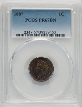 1887 1C BN Proof Indian Cent PCGS PR67