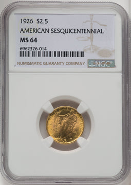 1926 $2.50 SESQUI Commemorative Gold NGC MS64 (519987035)