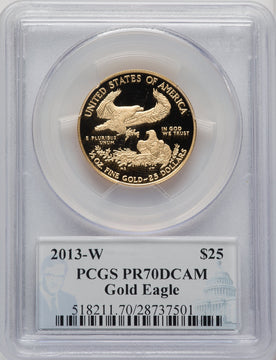 2013-W $25 Half-Ounce Gold Eagle PCGS PR70 Philip Diehl Signed