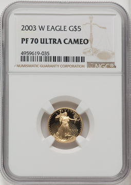 2003-W $5 Tenth-Ounce Gold Eagle Brown Label NGC PF70 (519727067)