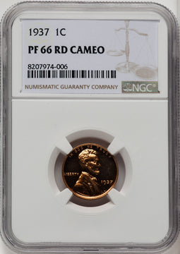 1937 1C CA Proof Lincoln Cent NGC PR66
