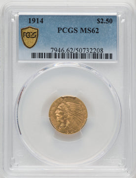 1914 $2.50 Indian Quarter Eagle PCGS MS62 (771353004)