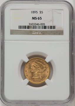 1895 $5 Liberty Half Eagle NGC MS65 (772744054)