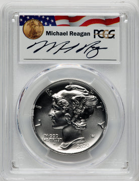 2020-W Palladium Eagle 1 oz Burnished FDI Reagan Legacy Series Michael Reagan PCGS MS70 (772671061)