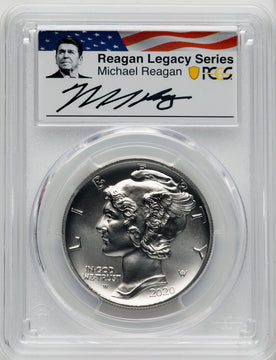 2020-W Palladium Eagle 1 oz Burnished Reagan Legacy Series Michael Reagan Picture PCGS MS70