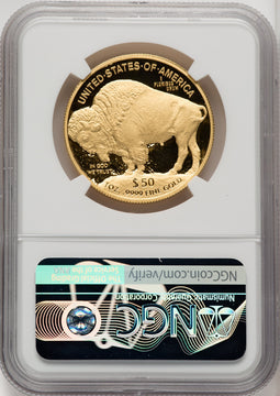 2010-W $50 One-Ounce Gold Buffalo .9999 Fine Gold Mike Castle NGC PF70