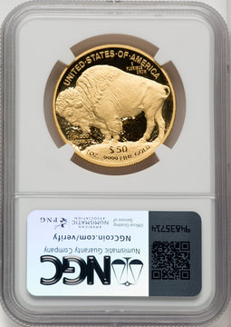 2011-W $50 One-Ounce Gold Buffalo Brown Label NGC PF70