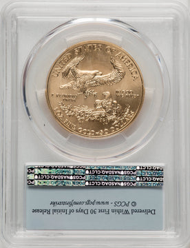 2019-W $50 One Ounce Gold Eagle Burnished First Strike FS Flag PCGS SP70
