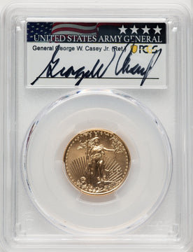 2021 $10 Quarter Ounce Gold Eagle Type One First Strike FS George Casey PCGS MS70