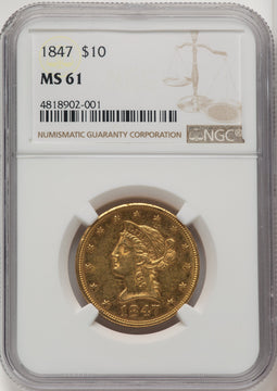 1847 $10 Liberty Eagle NGC MS61