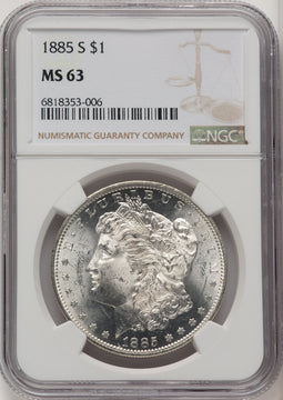 1885-S Morgan Dollar NGC MS63 (520082078)