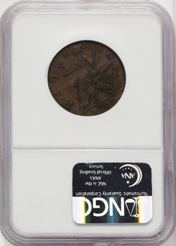 1760 Hibernia-Voce Populi Halfpenny BN Colonials NGC XF45