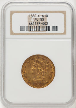 1880-O $10 Liberty Eagle NGC AU55 (772603110)