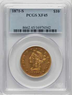 1871-S $10 Liberty Eagle PCGS XF45