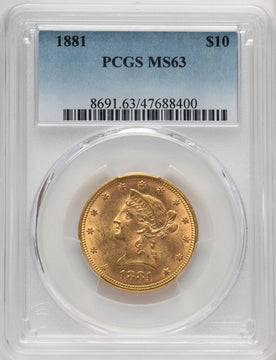 1881 $10 Liberty Eagle PCGS MS63