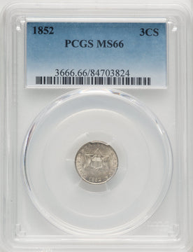 1852 3CS Three Cent Silver PCGS MS66