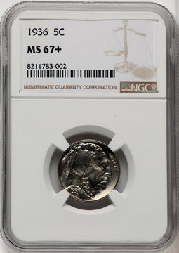 1936 5C Buffalo Nickel NGC MS67+ (910495020)