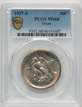 1937-S 50C Texas Commemorative Silver PCGS MS68