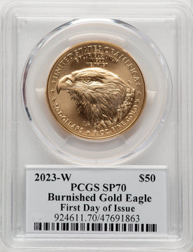 2023-W Burnished Gold Eagle 1 oz FDI David Hall PCGS MS70