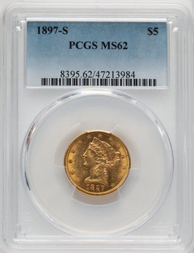 1897-S $5 Liberty Half Eagle PCGS MS62