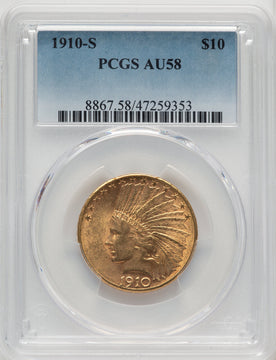 1910-S $10 Indian Eagle PCGS AU58 (177204260)