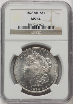 1878 8TF Morgan Dollar NGC MS64 (772874013)