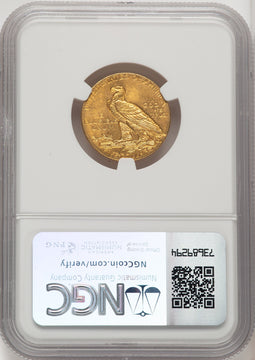 1908 $5 Indian Indian Half Eagle NGC MS64 (772080007)