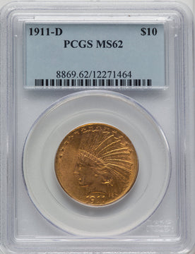 1911-D $10 Indian Eagle PCGS MS62