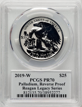 2019-W Palladium Eagle 1 oz REV Reagan Legacy Series Michael Reagan PCGS PR70