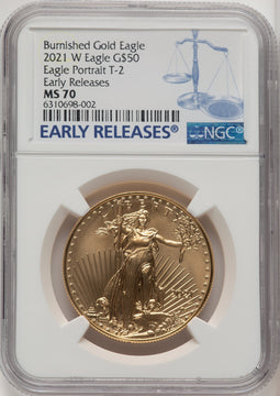 2021-W One-Ounce Gold Eagle Type Two Burnished NGC MS70 (506895103)