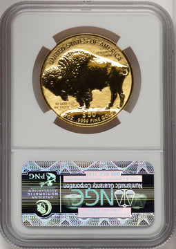 2013-W $50 One-Ounce Gold Buffalo Reverse Proof First Strike ER Bison Label NGC PF70 (773067003)