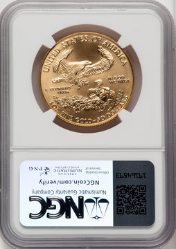 1990 $50 One-Ounce Gold Eagle NGC MS70 Mike Castle
