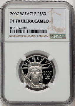 2007-W $50 Half-Ounce Platinum Eagle Statue of Liberty Brown Label NGC PF70 (519548167)