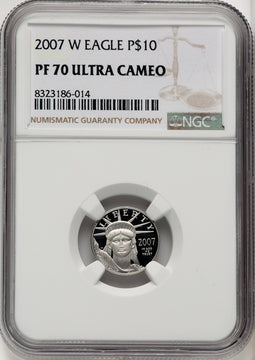 2007-W $10 Tenth-Ounce Platinum Eagle Brown Label NGC PF70 (767908006)