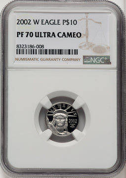 2002-W $10 Tenth-Ounce Platinum Eagle Brown Label NGC PF70