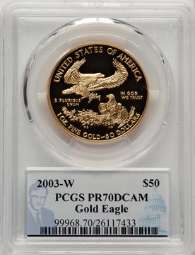 2003-W One Ounce Gold Eagle PCGS PR70 Philip Diehl