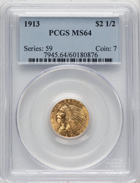 1913 $2.50 Indian Quarter Eagle PCGS MS64 (773330002)