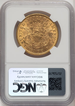 1874 $20 Liberty Double Eagle NGC MS60 (772838005)