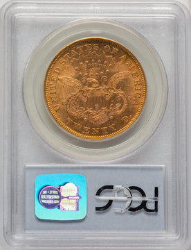 1869 $20 Liberty Double Eagle PCGS MS61